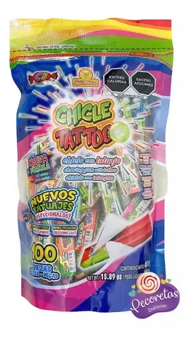 CHICLE TATTOO  C/100 BOLSA
