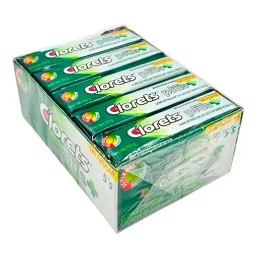 CHICLE CLORETS PLUS 5'S+ SIN AZUCAR
