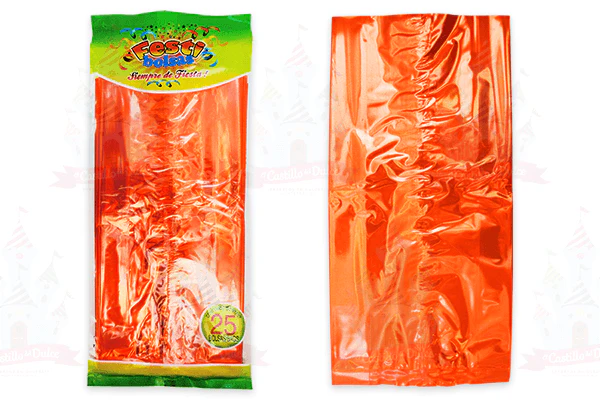 BOLSA METALICAS NARANJA C/25