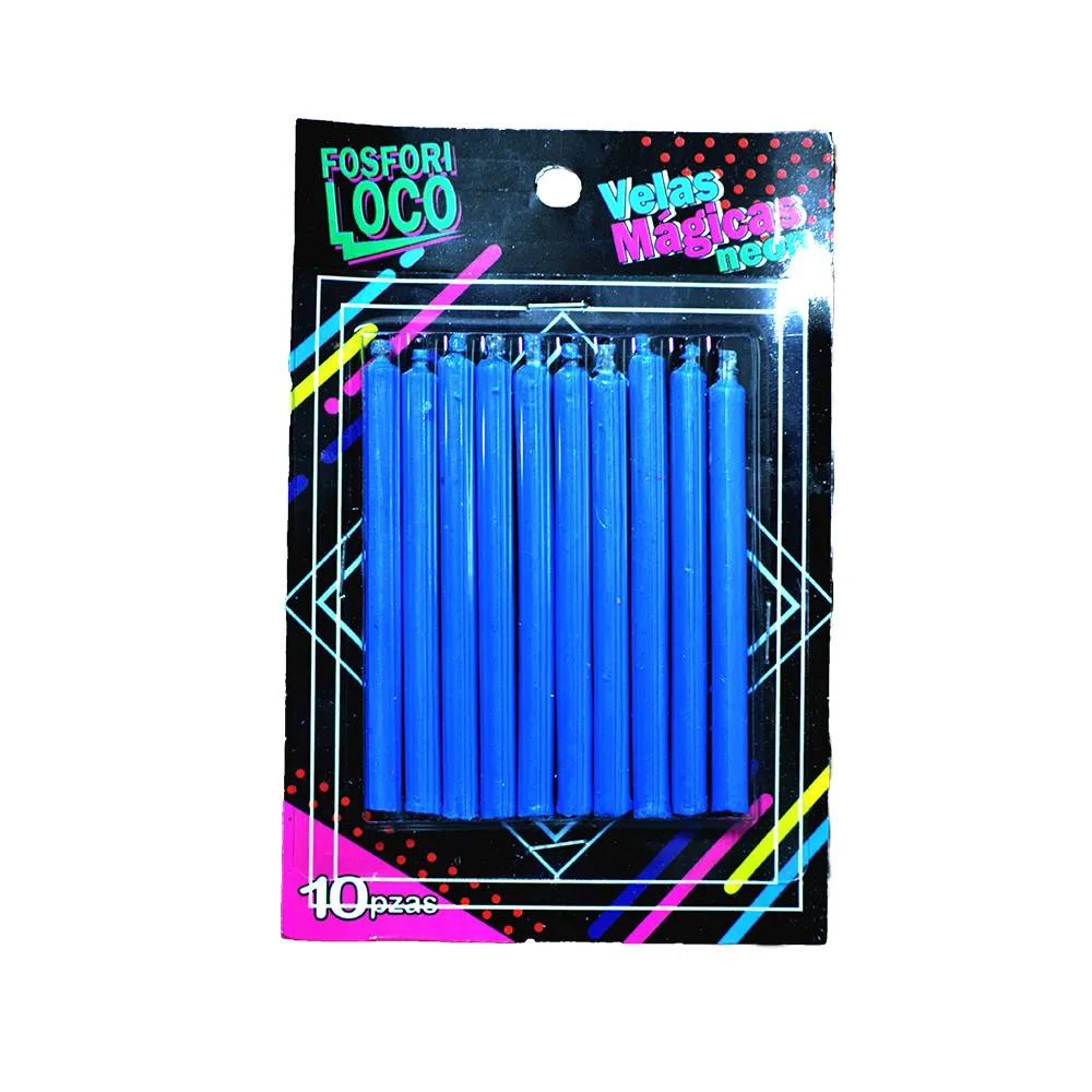VELA MAGICA FOSFO-AZUL C/10