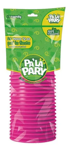 VASO PLASTICO PA LA PARY MAGENTA 12OZ
