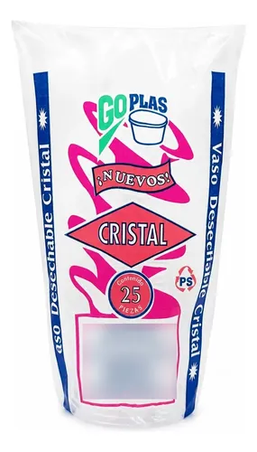 VASO CRISTAL #7 OZ GO PLAST C/25