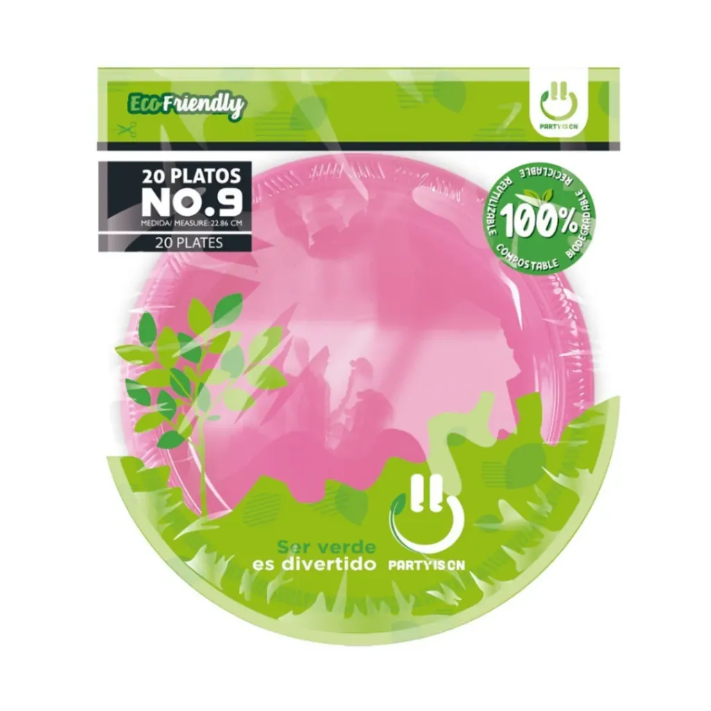PLATO COLOR ROSA C/20