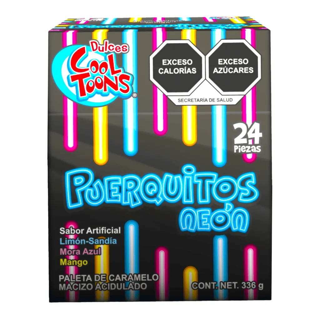 PALETA PUERQUITOS NEON C/24