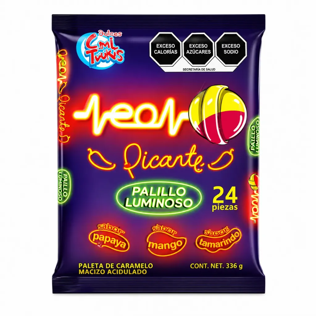 PALETA NEON PICANTE C/24