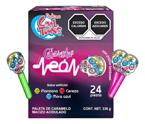 PALETA CALAVERITA NEON C/24