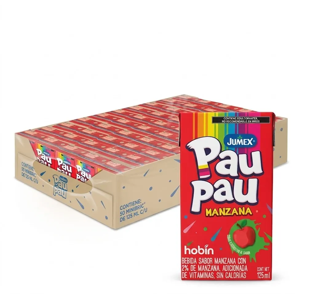 JUGO PAU PAU MINI BRIK MANZANA UVA C/50