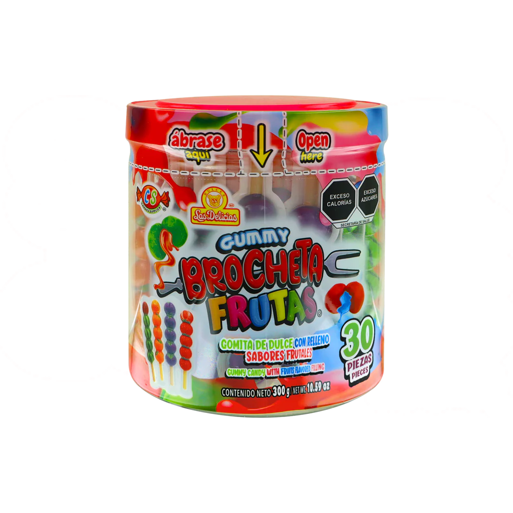 GUMMY BROCHETA FRUTAS C/30