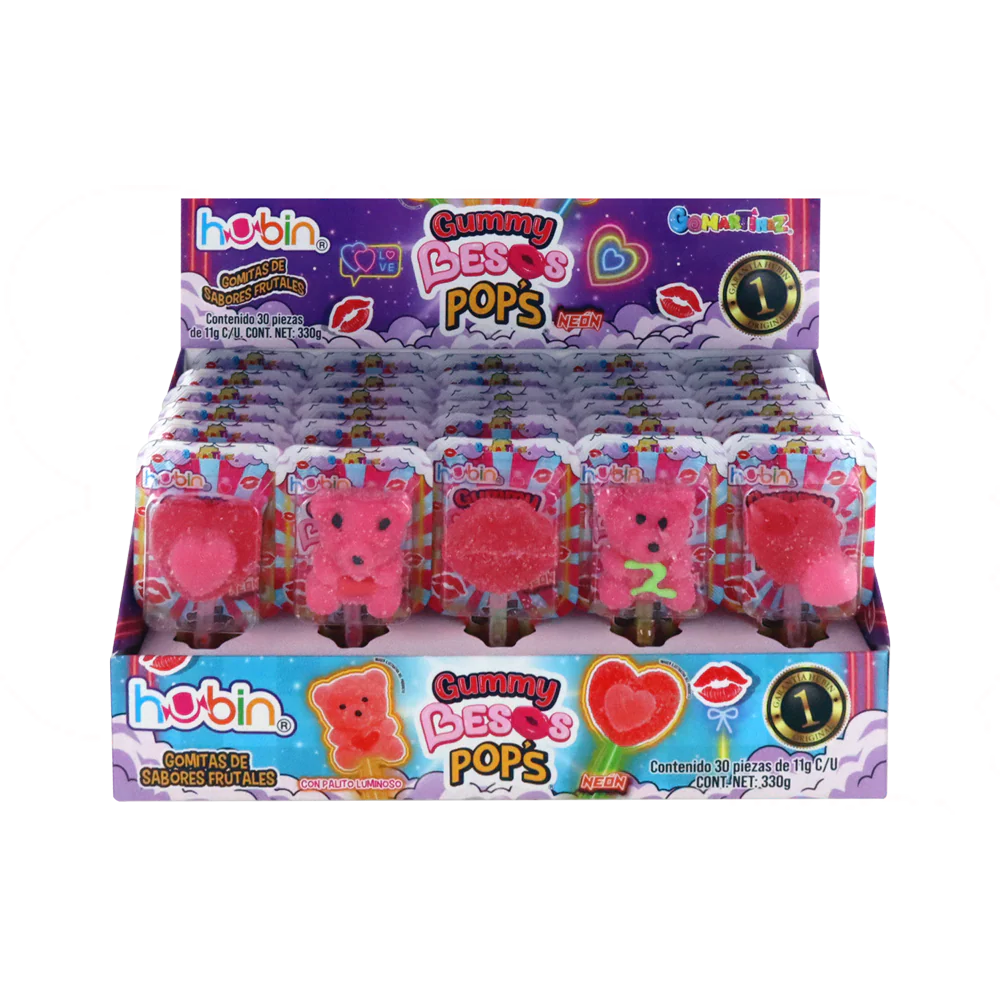 GUMMY BESOS POPS C/30