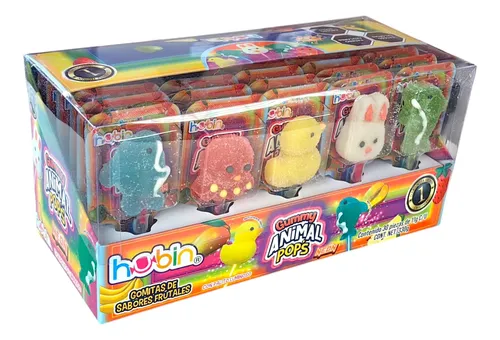 GUMMY ANIMAL POPS NEON  C/30