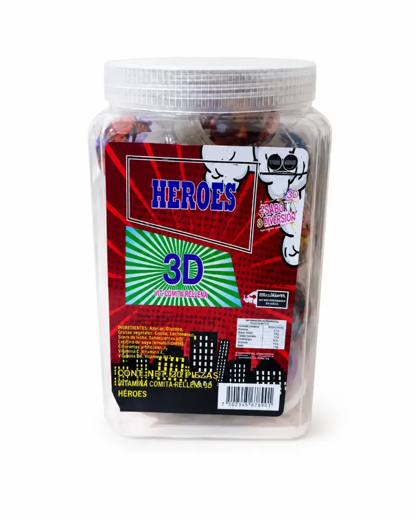 GOMITA RELLENA HEROES 3D C/30