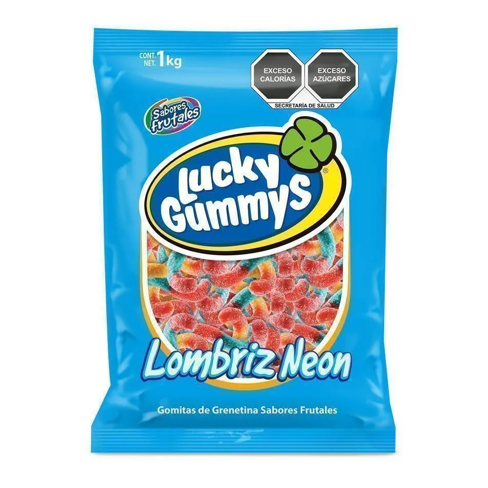 GOMA LUCKY LOMBRIZ NEON