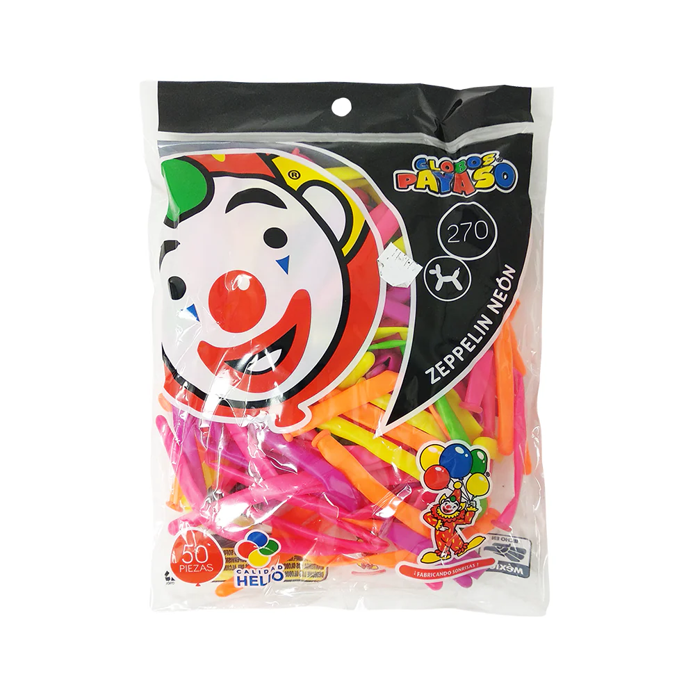 GLOBO PAYASO ZEPPELIN NEON 270 C/50