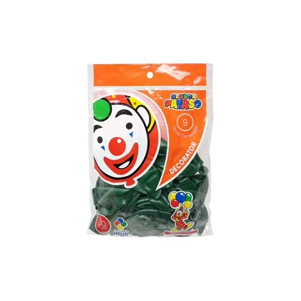 GLOBO PAYASO VERDE ESMERALDA #9