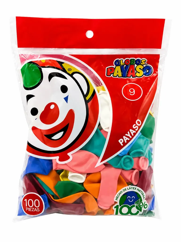 GLOBO PAYASO SURTIDO #9 C/100