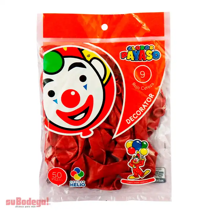 GLOBO PAYASO ROJO CEREZA #9