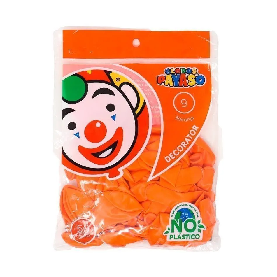 GLOBO PAYASO NARANJA #9