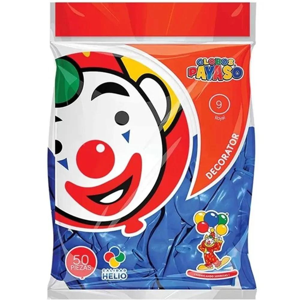 GLOBO PAYASO AZUL ROYAL #9