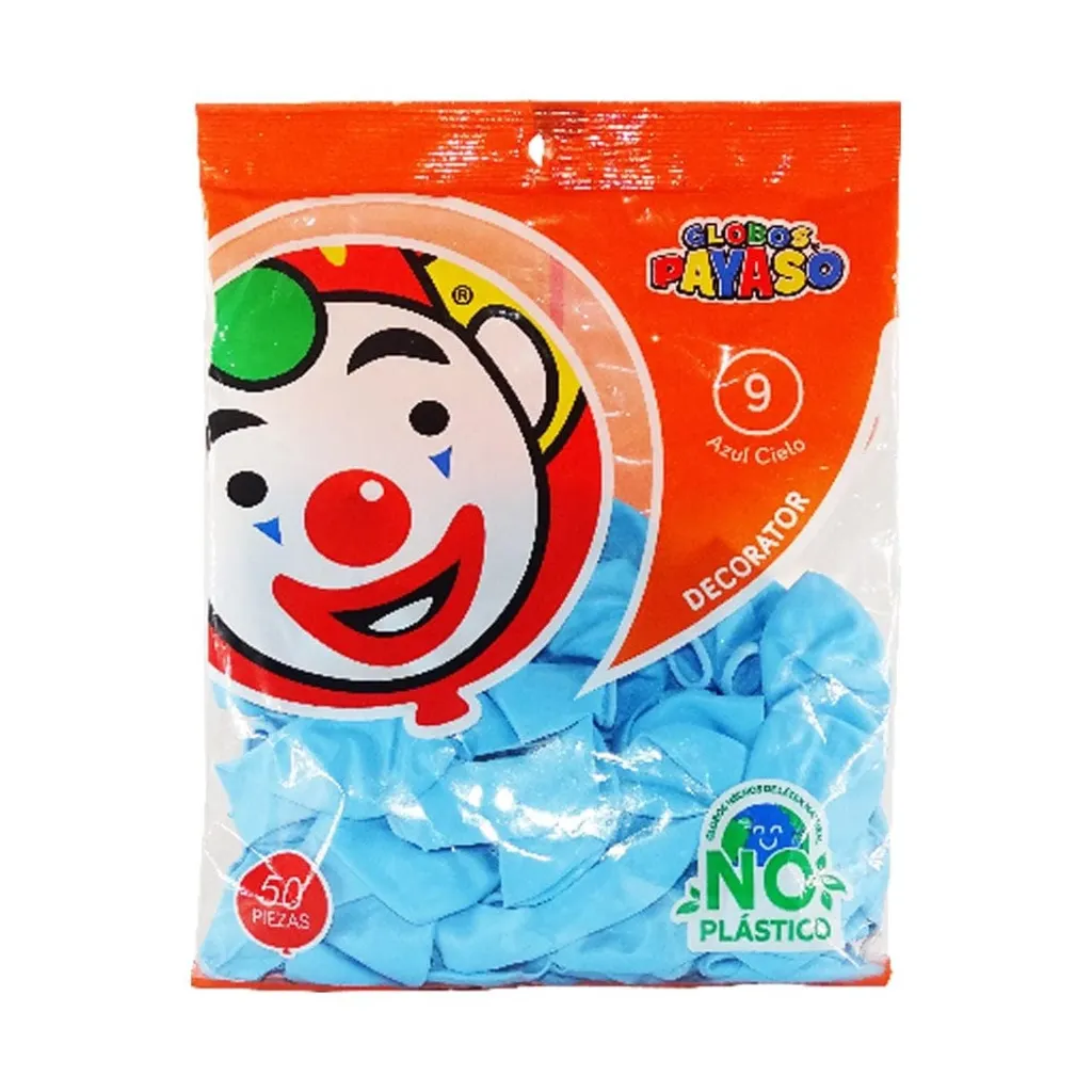 GLOBO PAYASO AZUL CIELO #9