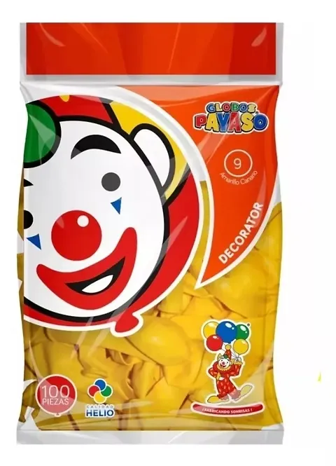 GLOBO PAYASO  AMARILLO #9