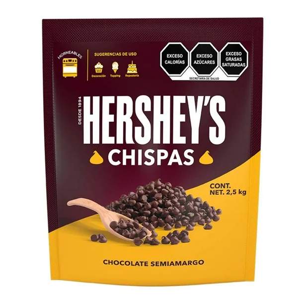 CHISPAS HERSHEY SEMIAMARGO 2.5 KG