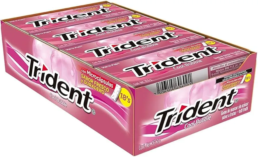 CHICLE TRIDENT VALUE PACK COOL BUBBLE