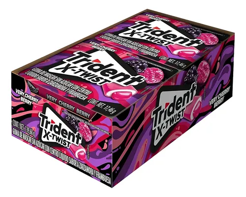 CHICLE TRIDENT TWIST ZARZAMORA Y FRAMBUESA C/8
