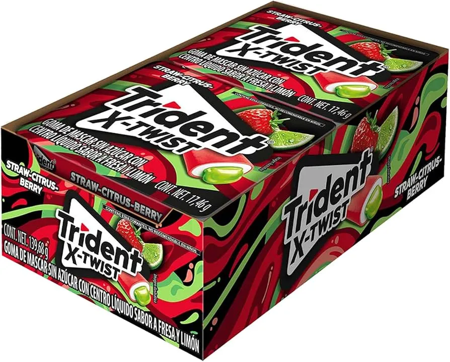 CHICLE TRIDENT TWIST FRESA Y LIMON C/8